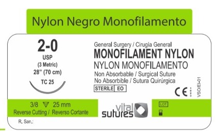 Sutura Quirúrgica de Nylon Negro Monofilamento - Imagen 2