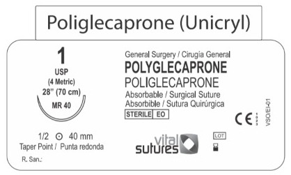 Sutura Quirúrgica de Poliglecaprone (Unicryl) - Imagen 2